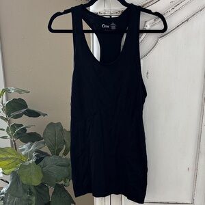 ZYIA Active Copper Charged Tank Top Black Seamless Racer Back Size Large